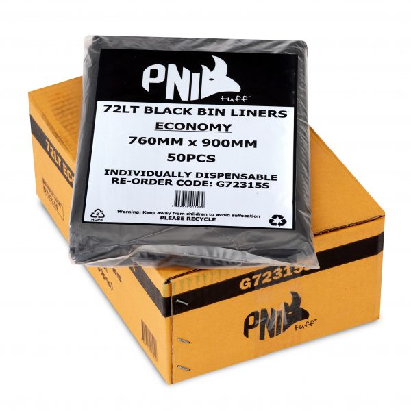 72LT Economy Black Bin Liner