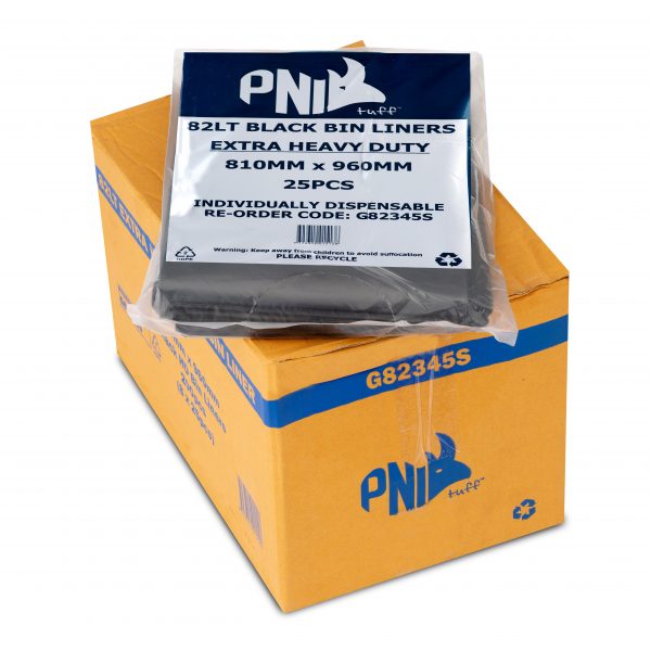 82LT Extra Heavy Duty Black Bin Liner