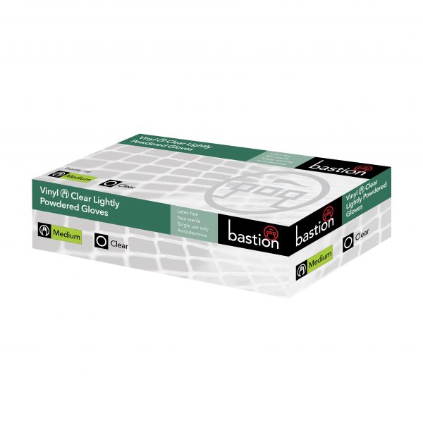 Bastion Vinyl Gloves Clear Lightly Powdered - (Carton/1000)