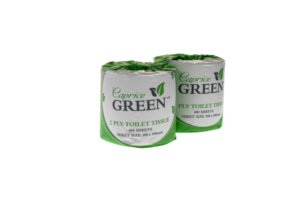 Caprice Green Toilet Paper Roll 400 Sheet Individually Wrapped
