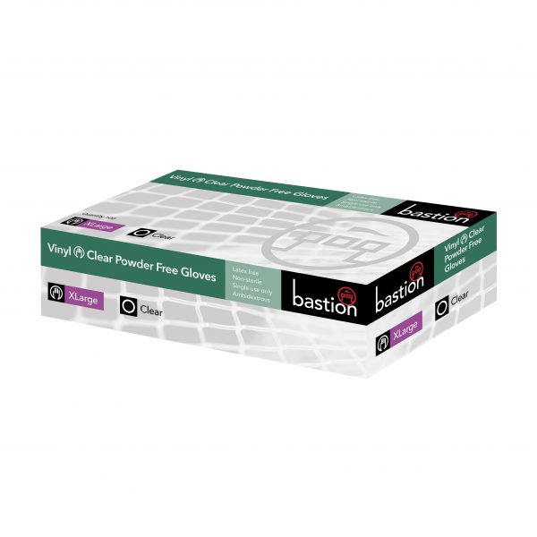 Bastion Vinyl Gloves Clear Powder Free - (Carton/1000) - Image 2